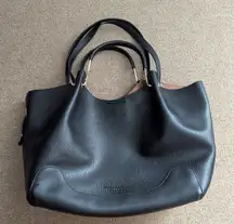 Sondra Roberts Black Leather Tote