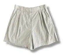 Abercrombie & Fitch Linen Blend Pleated High Rise Shorts Women’s S Sage Green