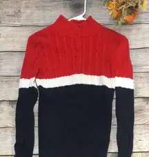 Liz and co. Red, white and blue sweater size small