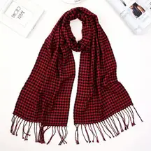 Red Black Houndstooth Skinny Scarf New University of Alabama 