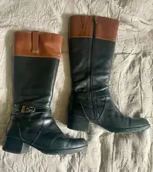 Bandolino Two Toned Boots in Black and Brown