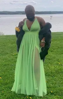 Lime Green Maxi Formal Gown