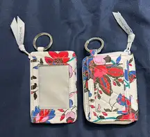 VERA BRADLEY Floral Key and Card Holder Set - Red and Blue