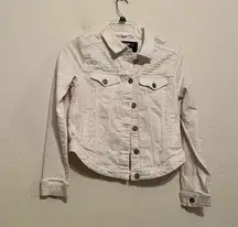 William Rast Womens Lenna White Denim Trucker Jacket Coat cropped size medium