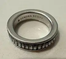 Kendra Scott  Jack Band Ring Silver Gray Nano Crystal Size 7