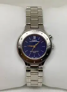 Ladies Casio Illuminator women watch 26mm case 50MWR Blue Dial light up running