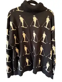 Alp N Rock Sweater Skier Dani Turtleneck Black White XL