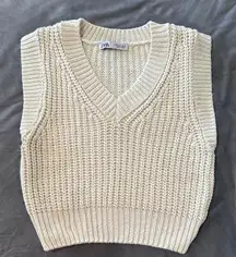 Zara Off-White‎ Knit Vest Small