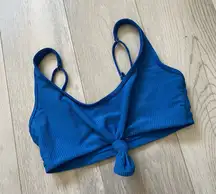 Frankies Bikinis Top greer ribbed knot womens Blue (small) swim bright vacation