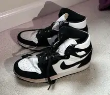 Used and Worn Nike Jordan High Top Black and White Air Force 1s