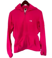 The North Face  Women's Bright Pink TKA 100 Full Zip Hoodie Size Medium Sweater