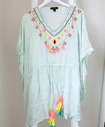 Women’s Pale Green Embroidered Swim and Beach Coverup Sz M