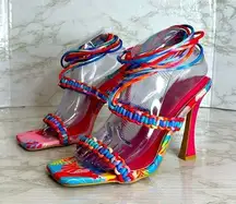 Cape Robbin  ladies colorful ankle tie heels size 9