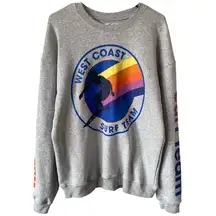 NEW GRAYSON THREADS West Coast Surf Team Graphic Sweatshirt Gray Size XL