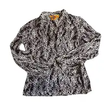 TORY BURCH  Women's Brown and white Coral designs  PRINT TUNIC SIZE 8