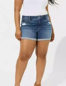 NWT Torrid 5 Inch Perfect Vintage Stretch Shorts Loose Cannon Blue Size 18