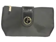 Giorgio Armani Parfums Pouch Black Toiletry Make Up Overnight Bag Purse NEW