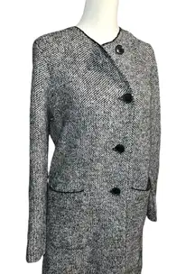 Liz Claiborne super nice black and white tweed sweater coat!