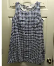 Chloe + Rene Size XL Blue White Checkered Anchor Sleeveless Nautical Shift Dress