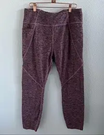 JoyLab Joy Lab Heathered Pink Active Workout Legging Tights XL