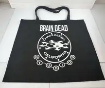BRAIN DEAD STUDIOS Fairfax California USA Chaos Design Black Tote Bag Large