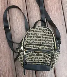 Juicy Couture Black and Cream Logo Backpack