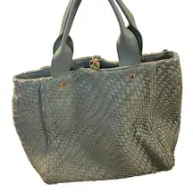 Deux Lux Anthropologie Green Woven Slouchy Large Handbag 11x18