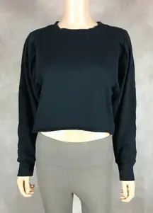 CIRCUS NY Blouson Sleeve Terry Black Sweatshirt NWT MEDIUM