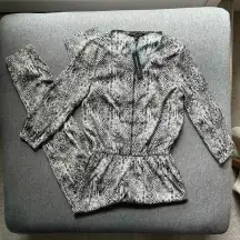 W118 by Walter Baker Peavey Jumpsuit Gray Reptile Small NWT