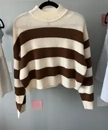 Brown and cream striped sweater 