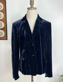 Velvet Silk Navy Blue Tailored Blazer size 4