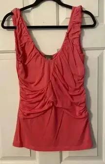 Dots Dressy Tank Top Coral Pink‎ Size Juniors Large