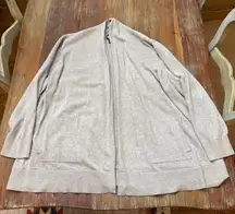 Women's Lands' End Lightweight Gray Cardigan Sweater 3X Basic