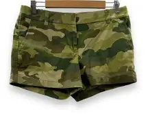 J. Crew Factory Classic Chino 3.5" Inseam Mid Rise Shorts in Green Camo Size 6