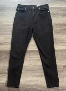 Rag & Bone Black Cropped Jeans Nina High Rise Ankle Skinny Denim