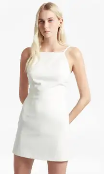 French Connection Women's White Whisper Square Neck Sleeveless Mini Dress XS