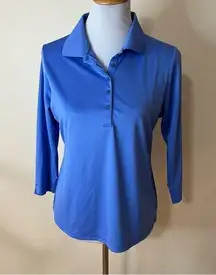 Lopez Desert Dry blue collared long sleeve golf polo shirt M