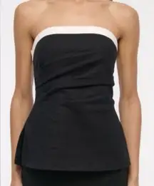 Abercrombie and Fitch Linen Blend White and Black Strapless Tube Top