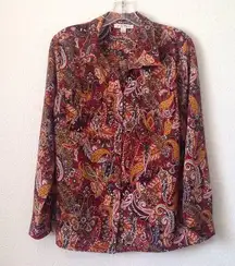 Ladies' Studio Works LS Paisley Print Blouse large