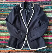 Navy Blue And White Blazer Jacket Small