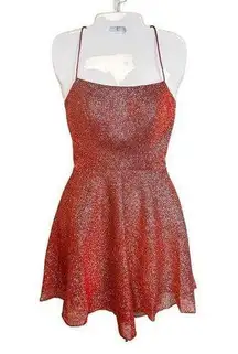 PromGirl Rated PG by Prom Girl Sparkly Fit & Flare Mini Dress in Heartbeat Red Sz 2 NWT