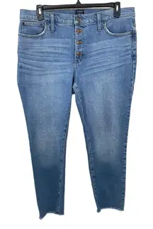 J.Crew 9" High-Rise‎ Skinny Jeans in All Day Stretch Size 33 Button Fly Denim
