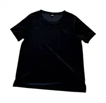Old Navy Women's Black Velvet Short Sleeve Crew Neck T-Shirt Size L