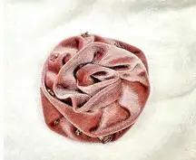 NEW Free People Rosette Stud Pack Blush Pink Earrings Set Brooch Pin Boho Flower