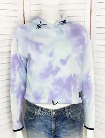 Pink by Victoria’s Secret Tie Dye Sweater Knit Cropped Hoodie Blue Purple