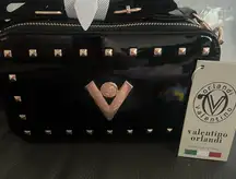 NWT Valentino Orlandi Black Studded vegan leather Bag - msrp $280!