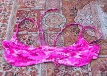 SKIMS Pink Camouflage Bikini Top
