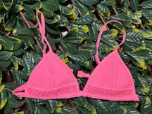 TRIANGL Pink Triangle Neoprene Bikini Top Size Medium