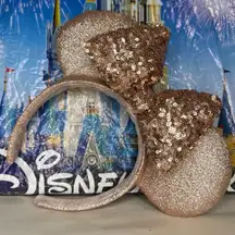 Disney parks briar rose gold Minnie Mouse ears