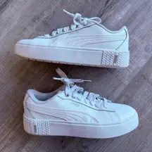 Puma Women’s Sz 7 White Platform Sneakers Shoes Lace Up